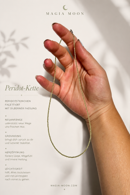 Peridot Kette facettiert