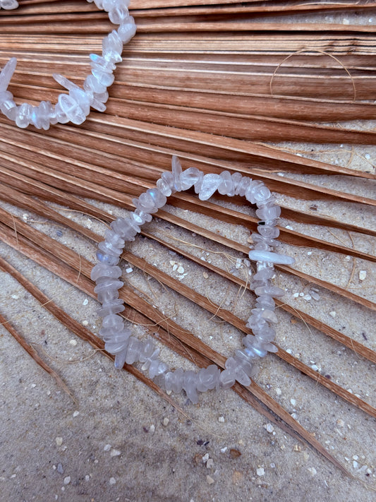 Regenbogen Mondstein Splitterarmband