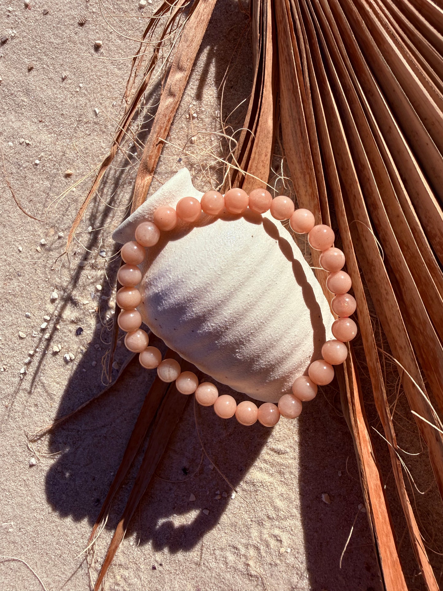 Aprikosen Mondstein Kugelarmband