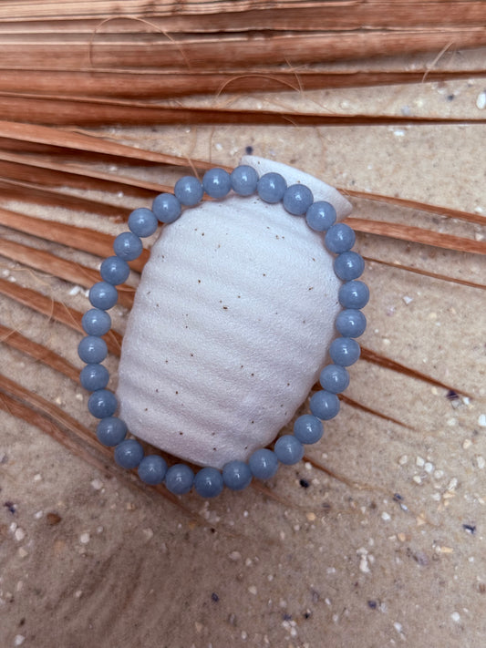 Angelit blau Kugelarmband