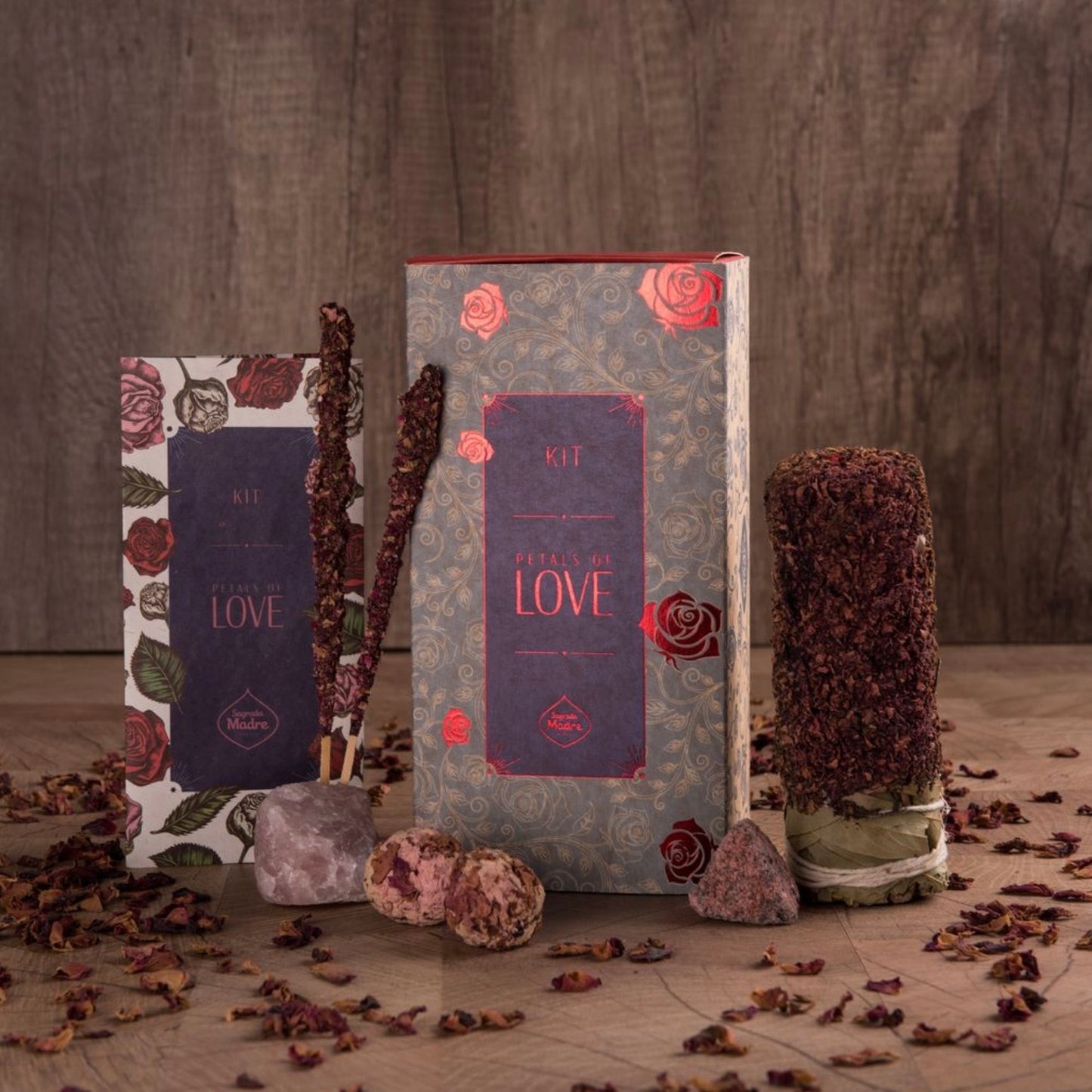 Sagrada Madre |  Kit der Liebe (Rosen-Ritual-Set mit Schutzstein)