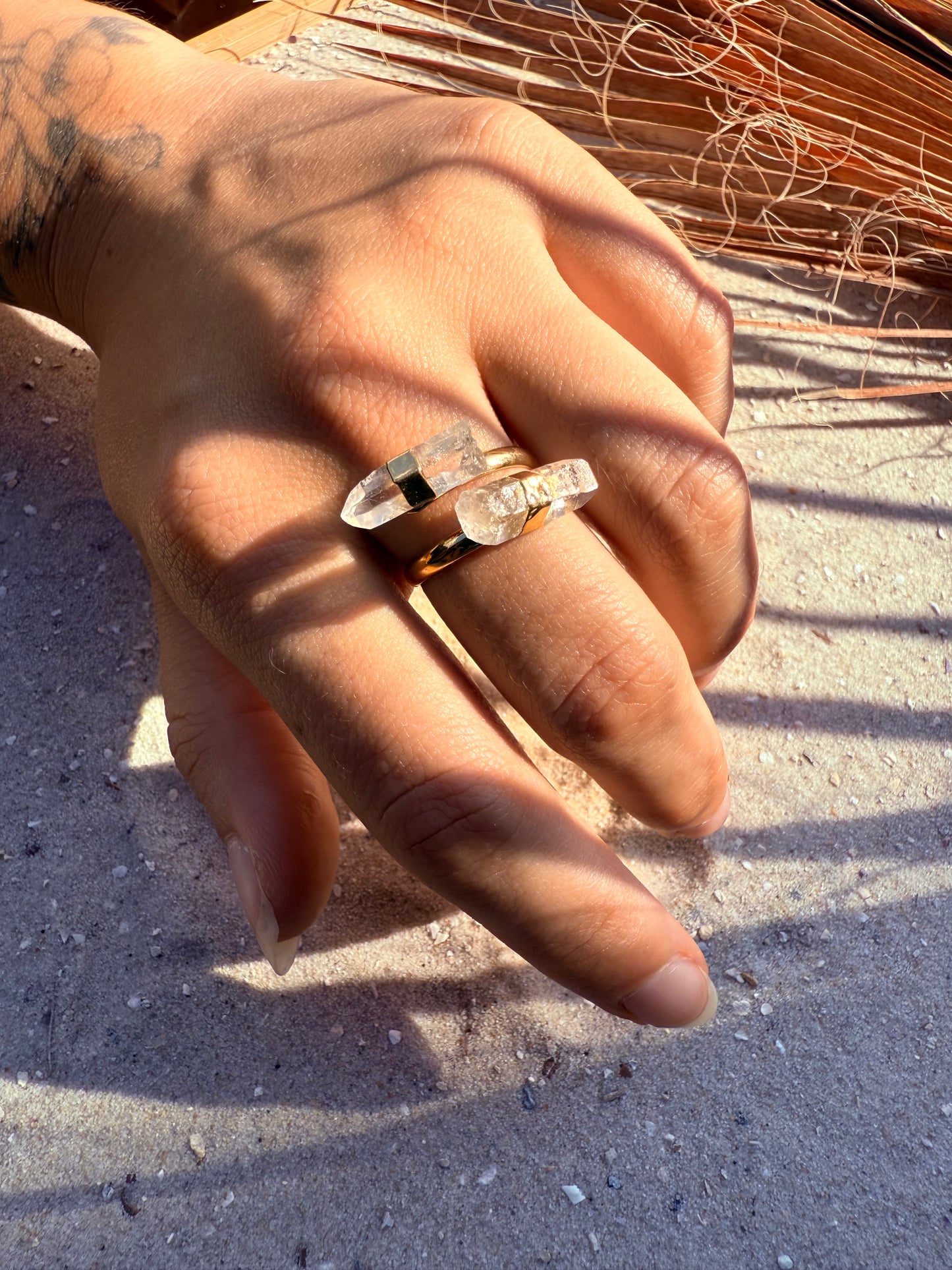 Bergkristall Spitzen Ring