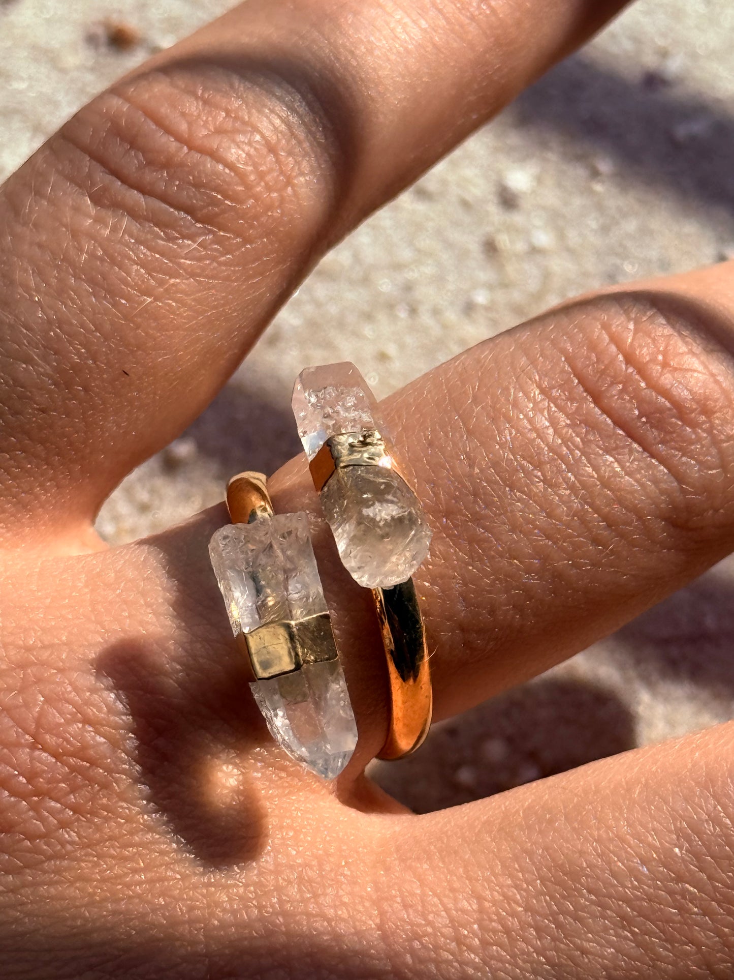 Bergkristall Spitzen Ring