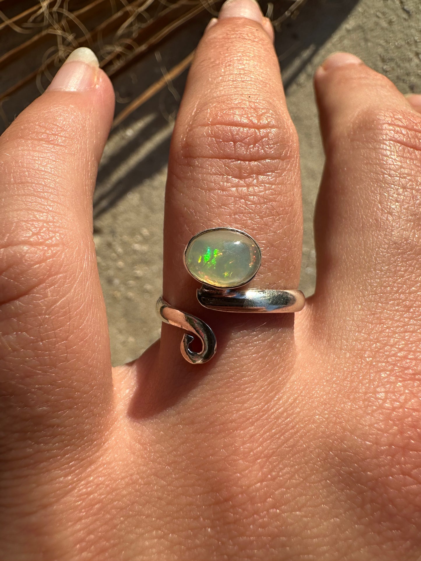 Äthiopischer Opal Ring (925 Silber)