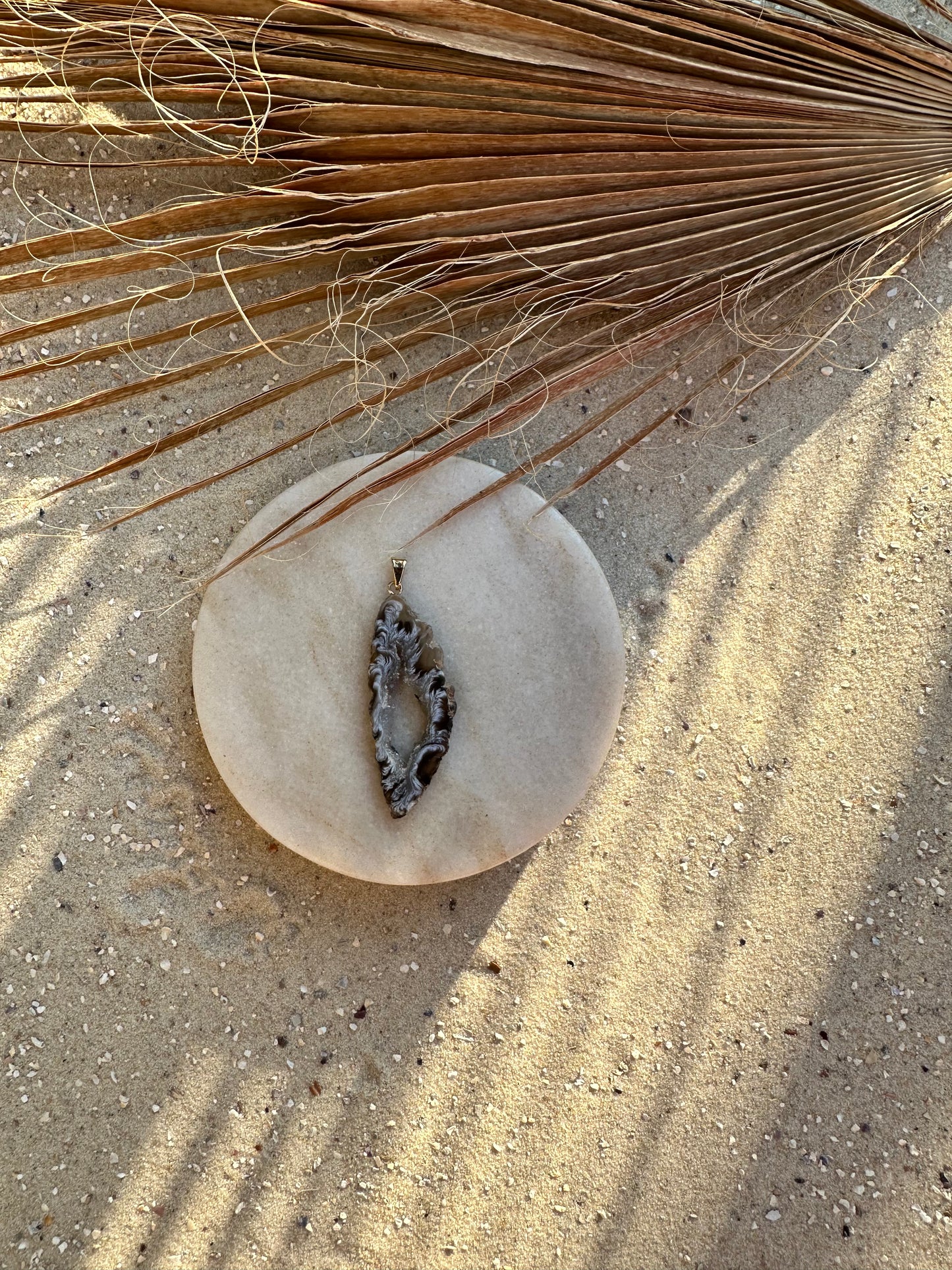 Achat Geodenscheibe Anhänger – Naturbelassen