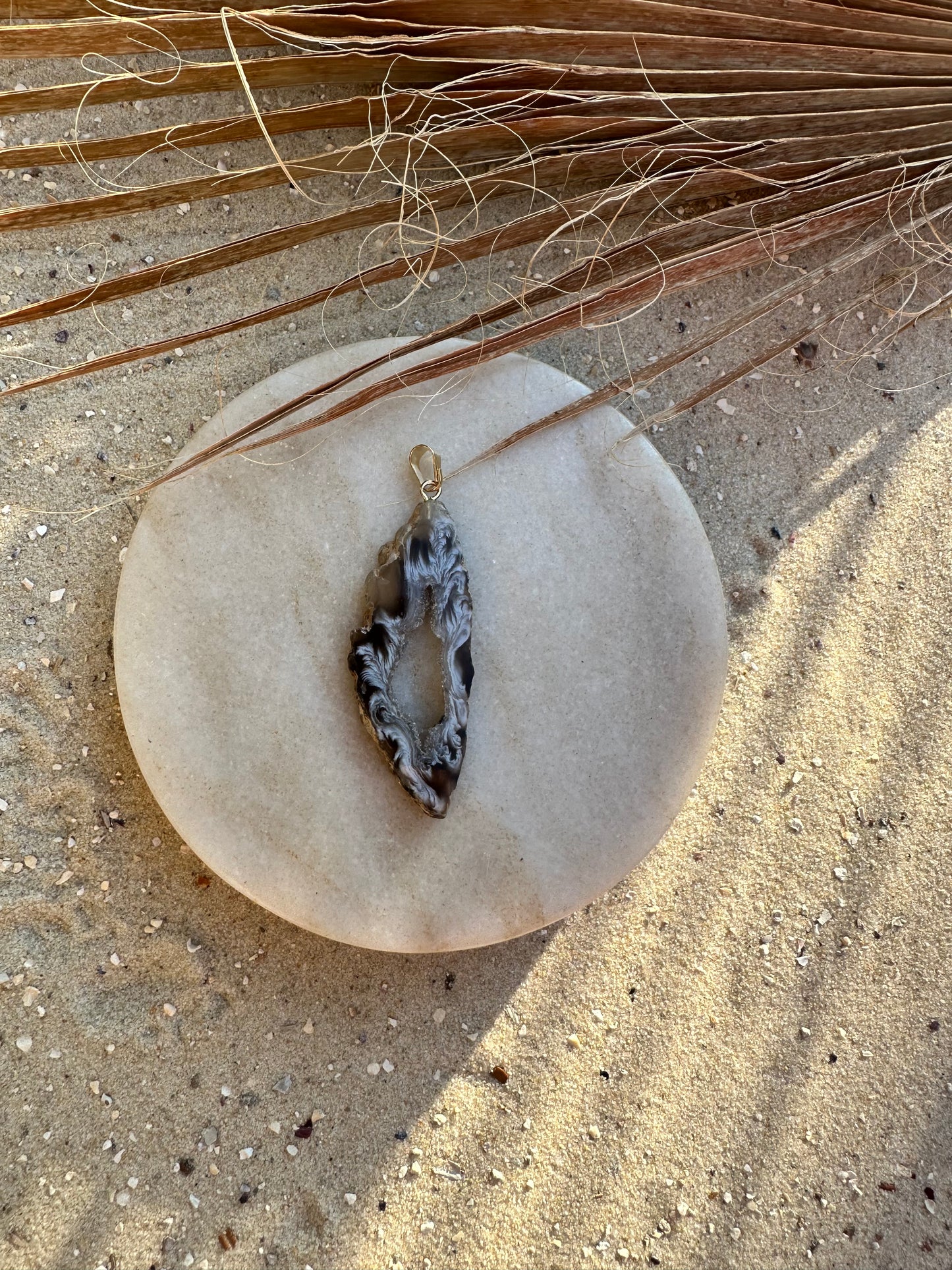 Achat Geodenscheibe Anhänger – Naturbelassen