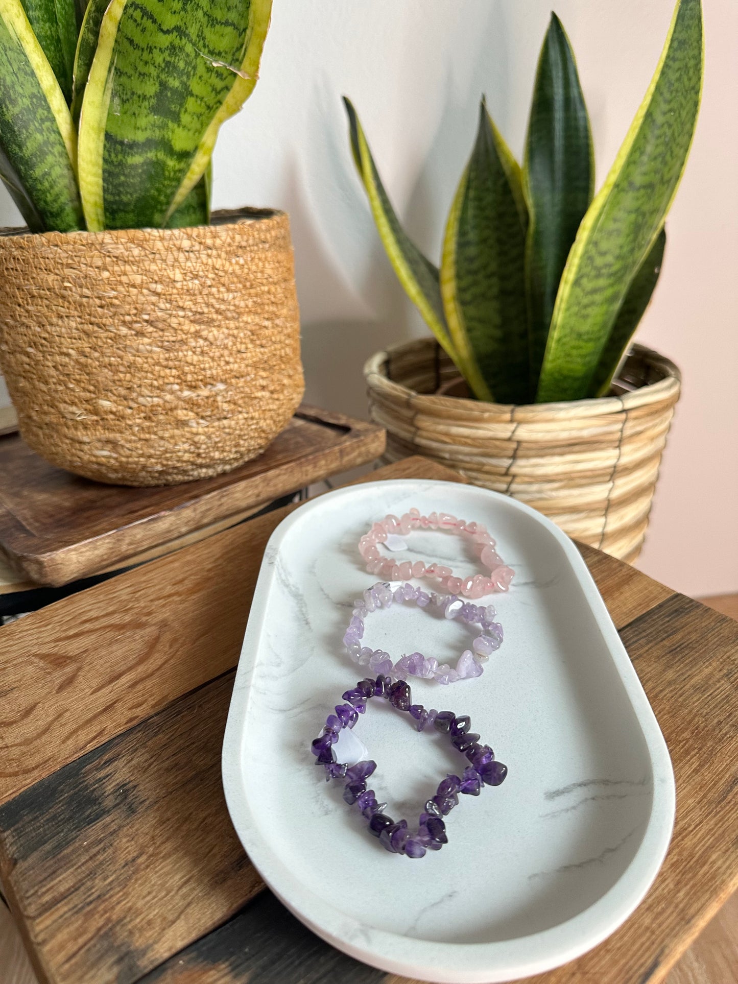 Splitterarmband Lavendel Amethyst abändern