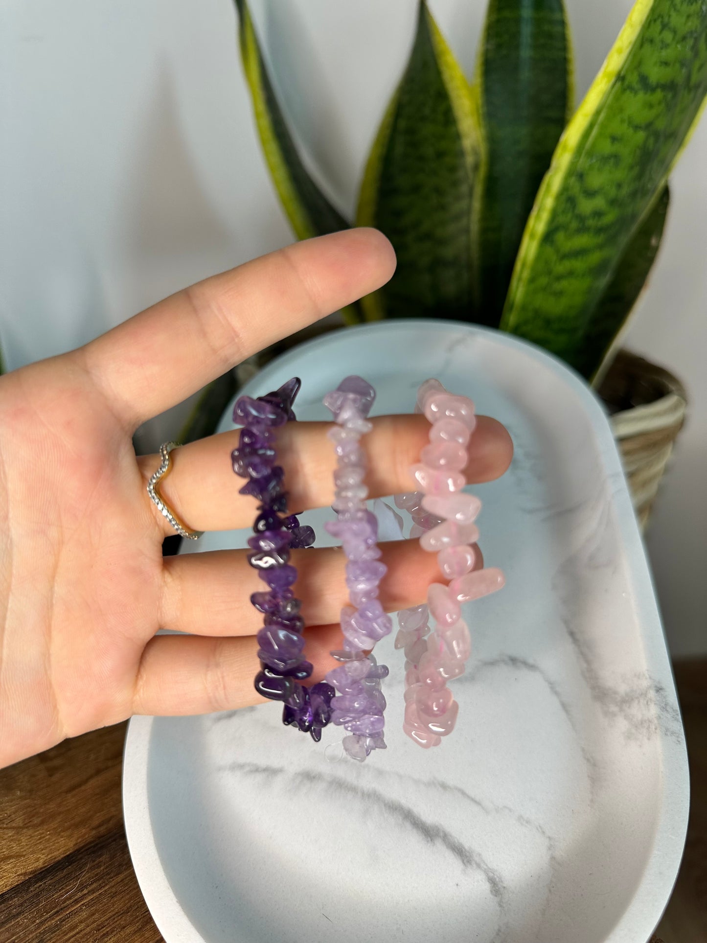 Splitterarmband Lavendel Amethyst abändern