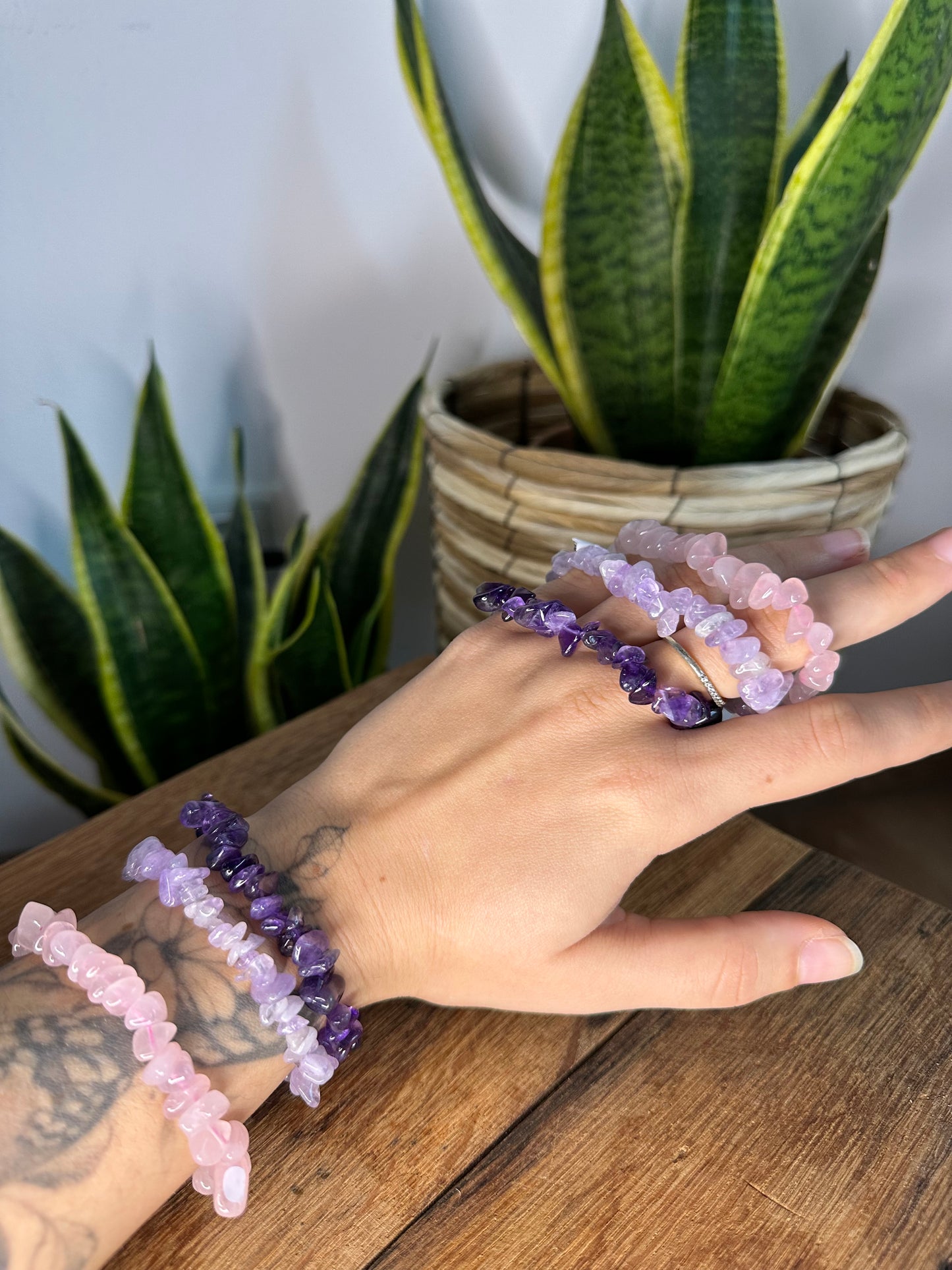 Splitterarmband Lavendel Amethyst abändern